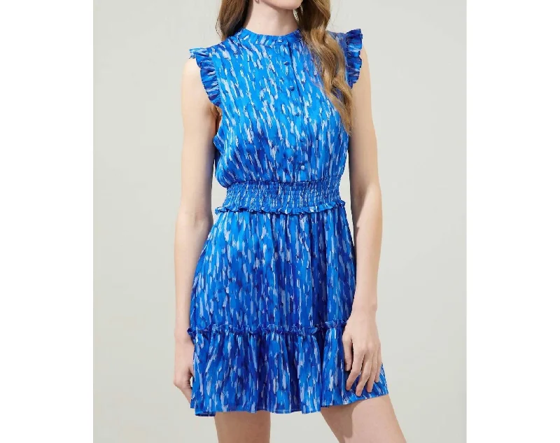 Unbeatable Prices Bonita Falls Merrick Sleeveless Mini Dress In Cobalt Multi
