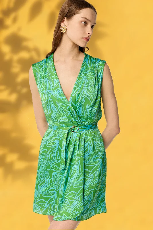 Final Markdown Mini Dress Clea - Turquoise Pop Tiger