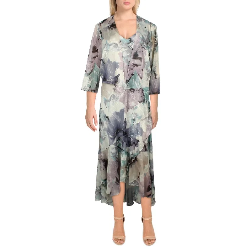 Savings Galore Womens Metallic Printed Two Piece Dress