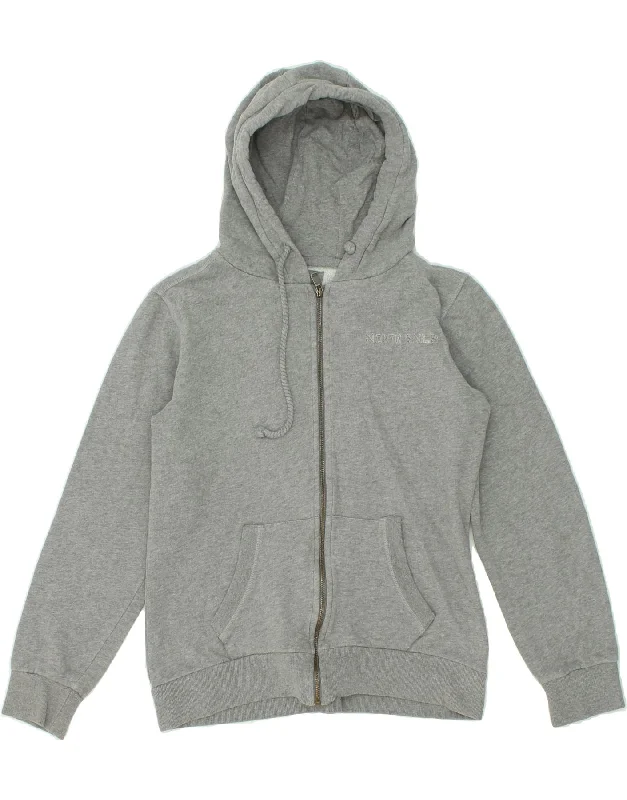 Final Markdown NORTH SAILS Womens Graphic Zip Hoodie Sweater UK 14 Medium Grey Cotton