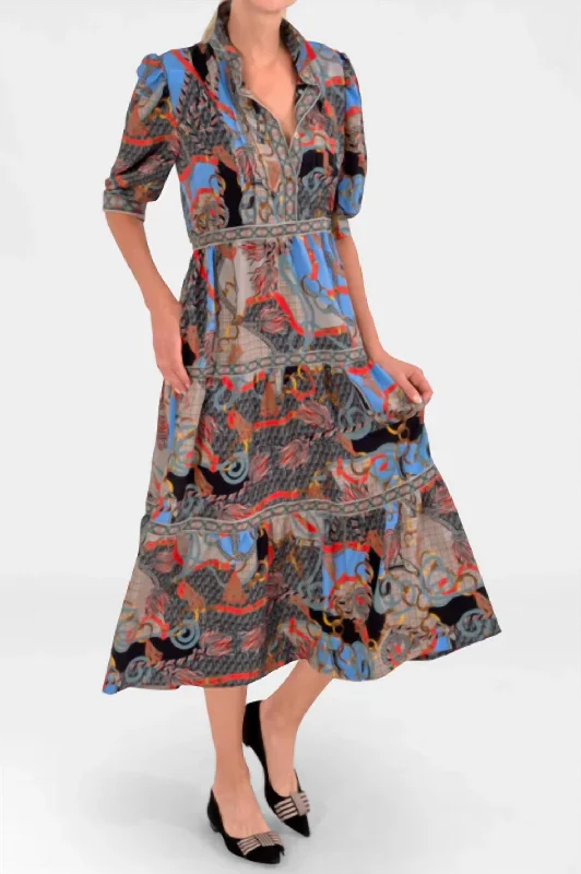 Get It Before It’s Gone Damsel Midi In Ditto Print In Black Multi