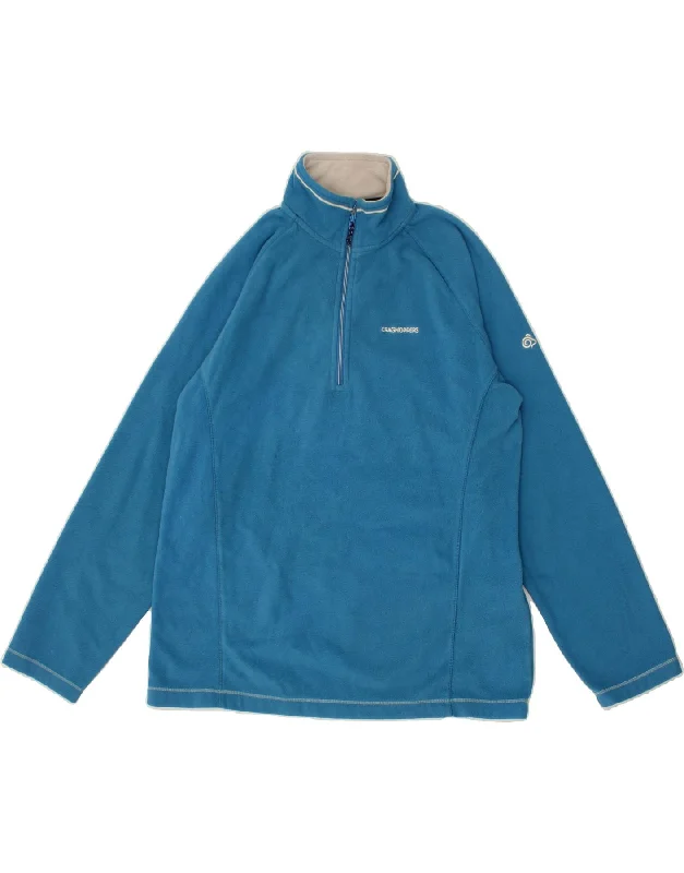 Super Bargain CRAGHOPPERS Womens Zip Neck Fleece Jumper UK 16 Large Blue Polyester
