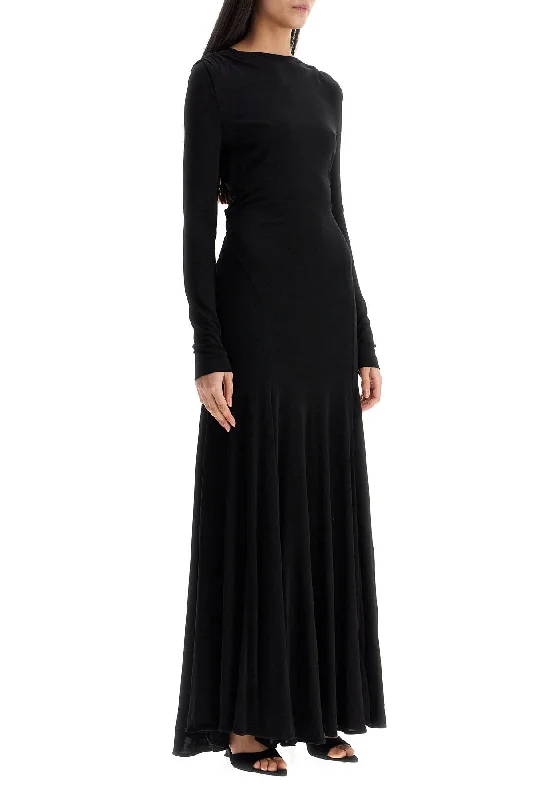 Weekend Special Christopher Esber Long Black Viscose Maxi Dress With Copper And Stone Decoration