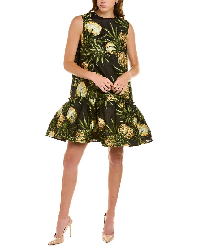 Massive Deals Oscar de la Renta Silk-Blend Cocktail Dress