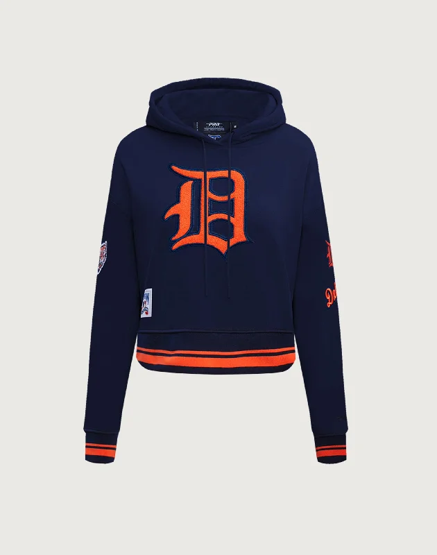 Can't Miss Pro Standard Detroit Tigers Retro Classic Rib Cropped Hoodie
