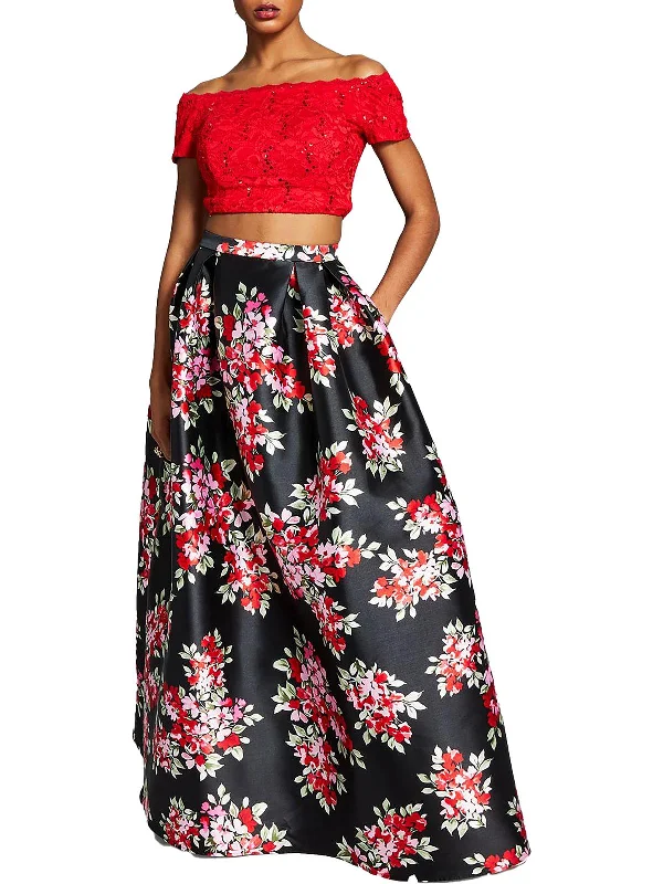 Friends and Family Sale Juniors Womens 2PC Floral Two Piece Dress