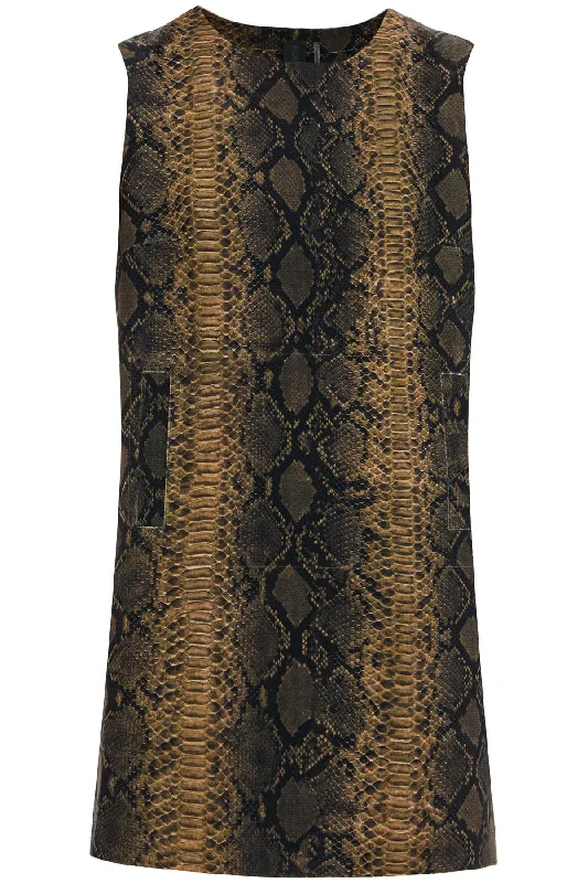Bargain Prices Norma Kamali Women's  Python Print Sleeveless Mini Dress