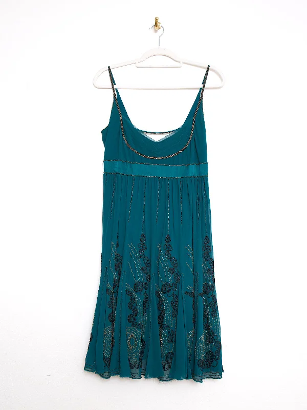 Amazing Deals Pure silk beaded evening party dress by Karen Millen
