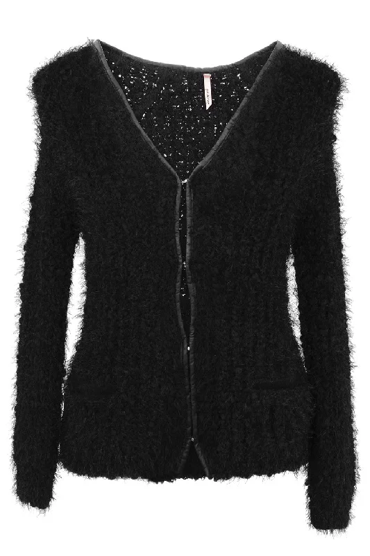 Limited Time Discount CUTIE Black Fluffy Cardigan