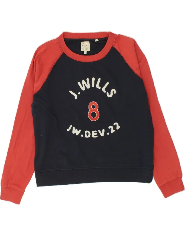 Unbeatable Prices JACK WILLS Womens Graphic Sweatshirt Jumper UK 12 Medium Navy Blue