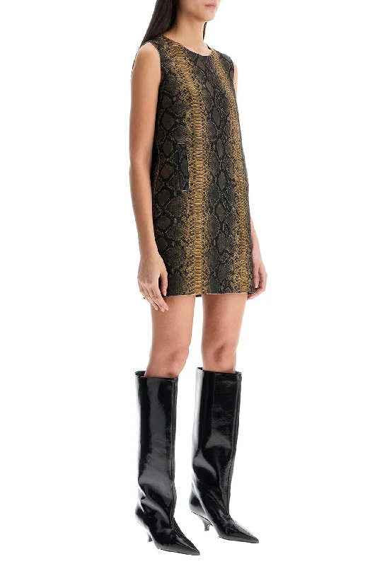 Doorbuster Deal Norma Kamali Brown Python Print Sleeveless Mini Dress