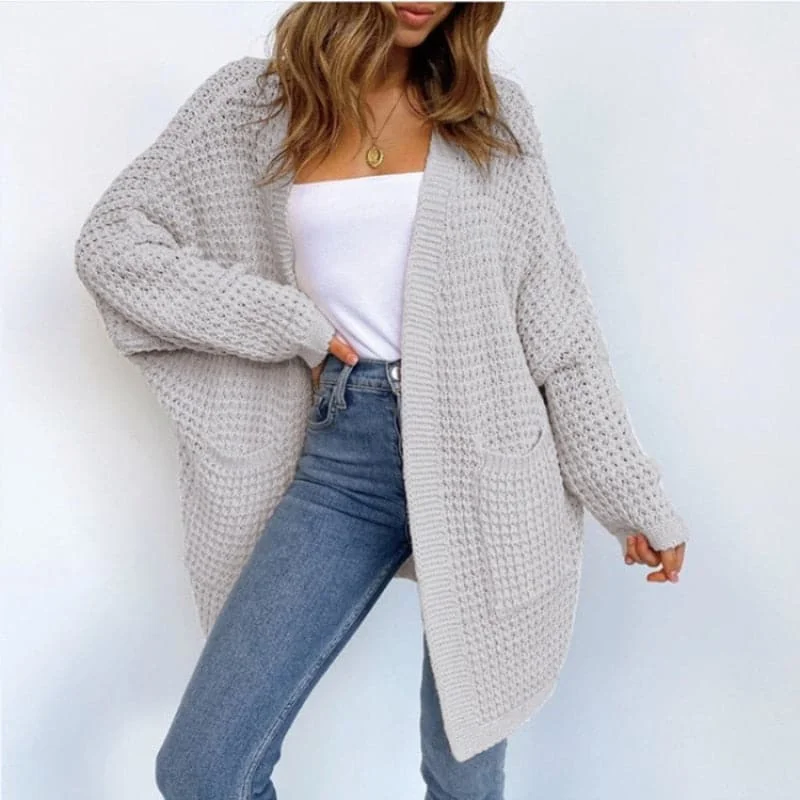 Deal of the Day DressBetty - Pockets Long Sleeve Loose Knitted Sweaters