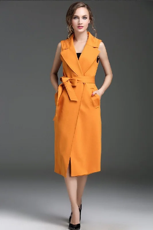 Extra Savings Trench Coat Vest W/ Tie