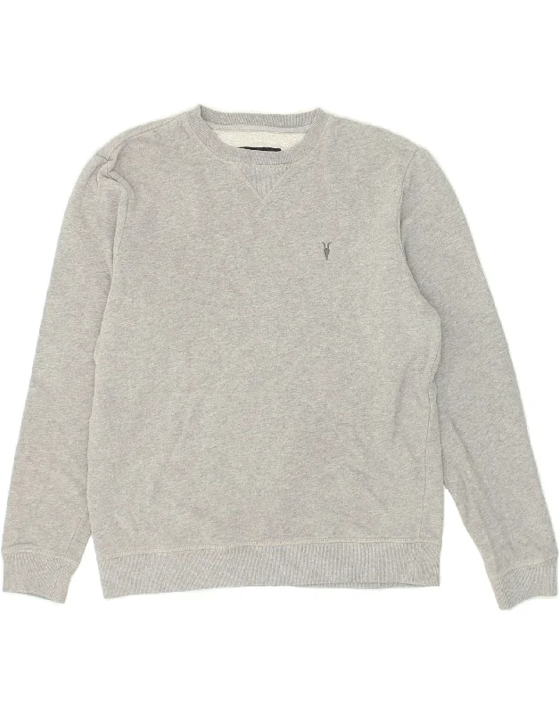 Sale Event ALL SAINTS Womens Sweatshirt Jumper UK 14 Medium Grey Cotton