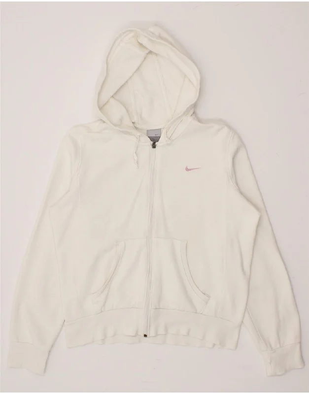Limited Stock NIKE Womens Zip Hoodie Sweater UK 10/12 Medium White