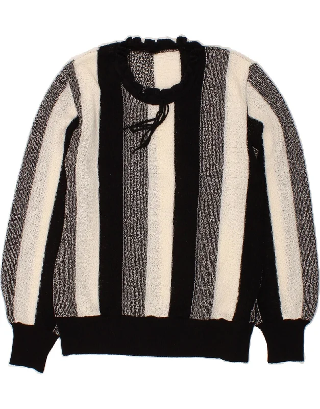 Limited Time Discount VINTAGE Womens Crew Neck Jumper Sweater UK 12 Medium Black Striped Limited Time Discount VINTAGE Womens Crew Neck Jumper Sweater UK 12 Medium Black Striped