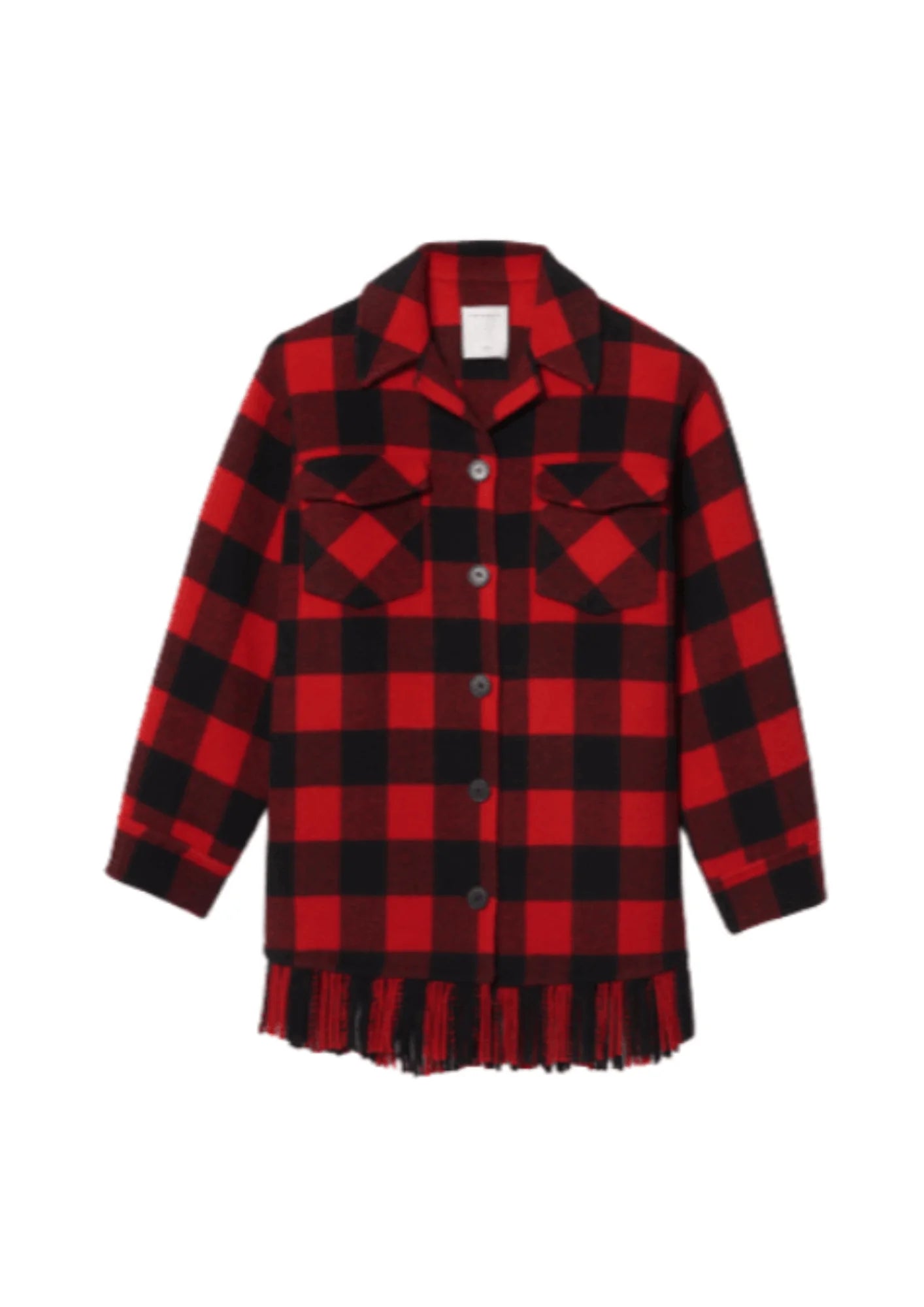 Deal Alert BLACK AND RED OVERSIZED JACKET