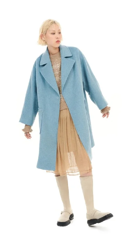 Super Sale Double-breasted Notched-Collar Wool Coat