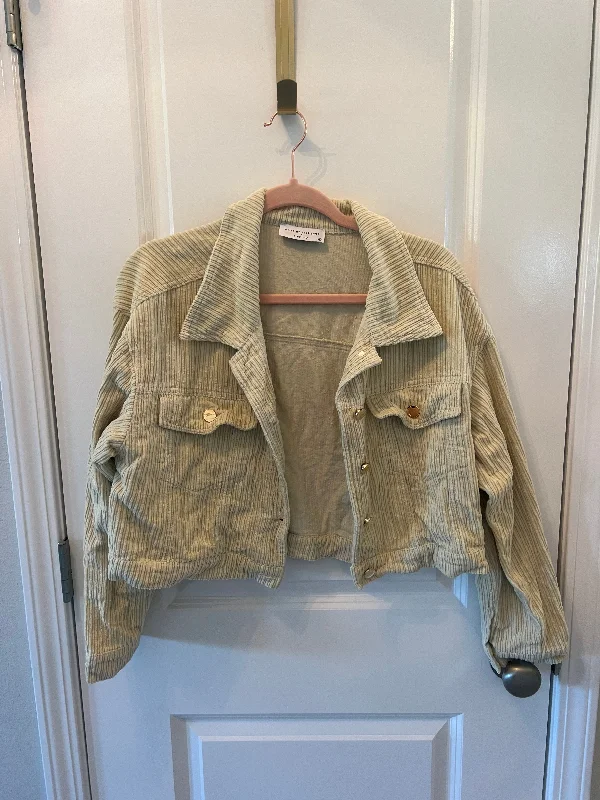Price Rollback Pink Lily Stripe Corduroy Shacket Women’s Size Large Cream