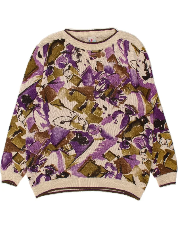 Take Advantage VISION Womens Abstract Pattern Boat Neck Jumper Sweater UK 16 Large Beige Take Advantage VISION Womens Abstract Pattern Boat Neck Jumper Sweater UK 16 Large Beige