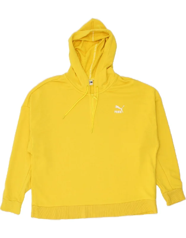 Year-End Clearance PUMA Womens Oversized Graphic Zip Neck Hoodie Jumper UK 10 Small Yellow Year-End Clearance PUMA Womens Oversized Graphic Zip Neck Hoodie Jumper UK 10 Small Yellow