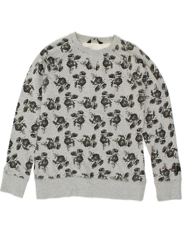 Incredible Offers THE NORTH FACE Womens Sweatshirt Jumper UK 10 Small Grey Floral Cotton