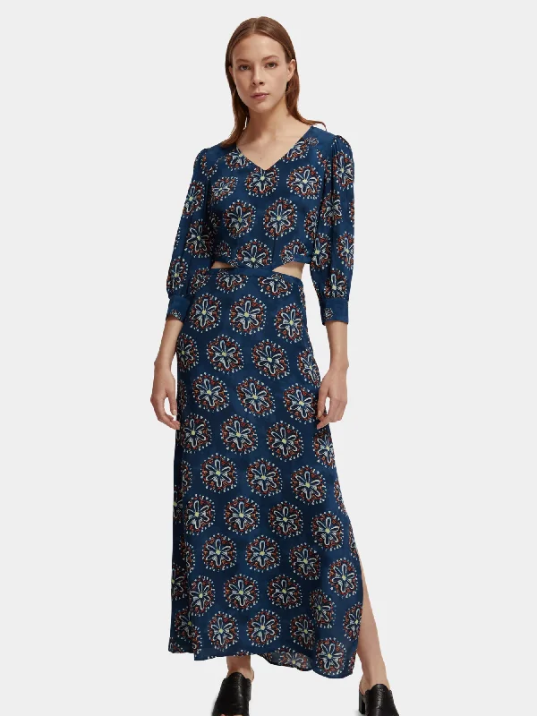 Act Fast Cut out v-neck maxi dress