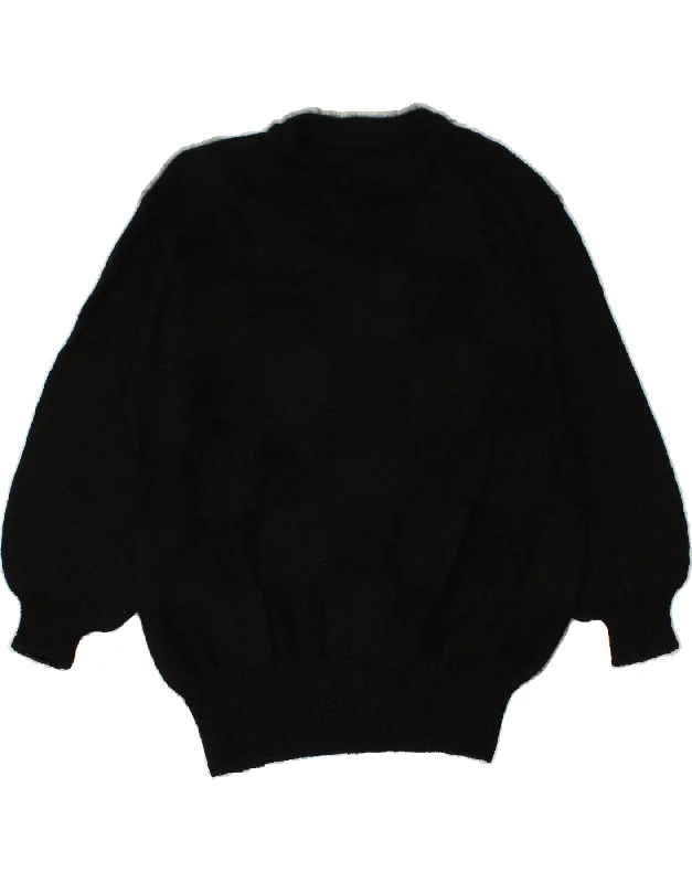 One-DAY Sale VINTAGE Womens Crew Neck Jumper Sweater UK 16 Large Black