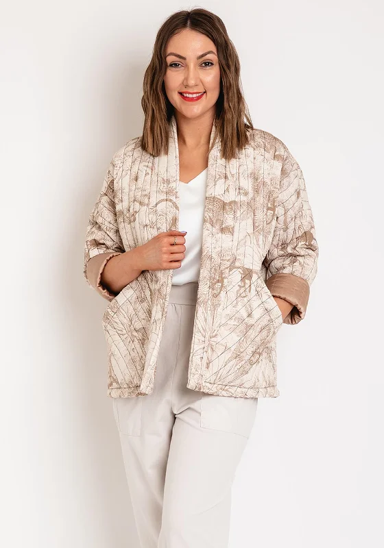 Online Exclusive D.E.C.K By Decollage One Size Print Quilted Jacket, Camel