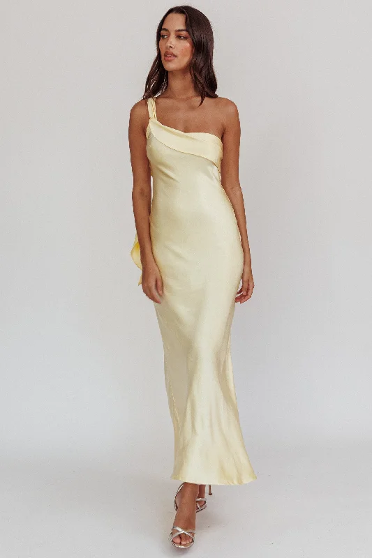Deep Discounts Carmel One-Shoulder Sash Maxi Dress Butter