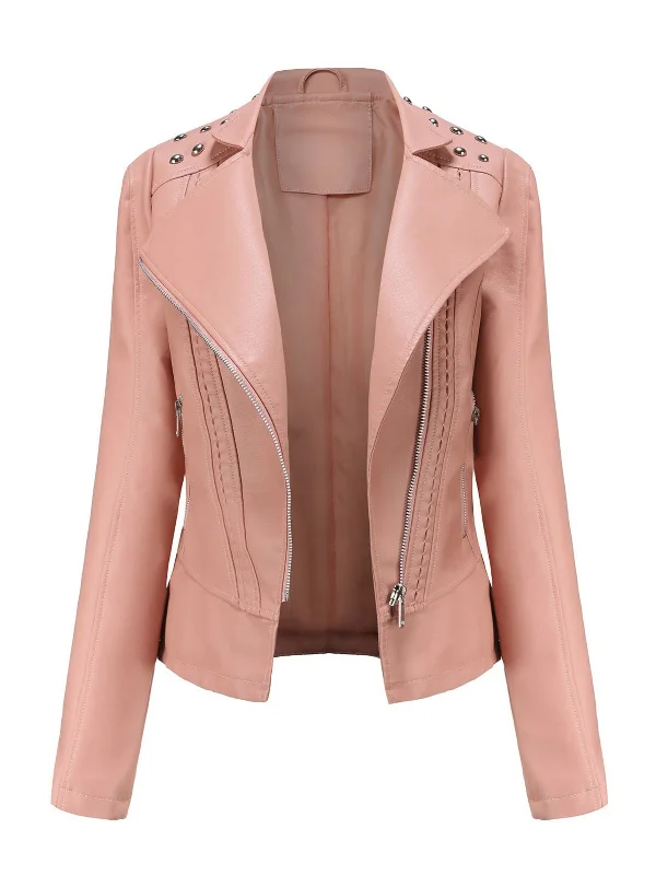 Price Meltdown 1980s Solid Lapel Leather Jacket