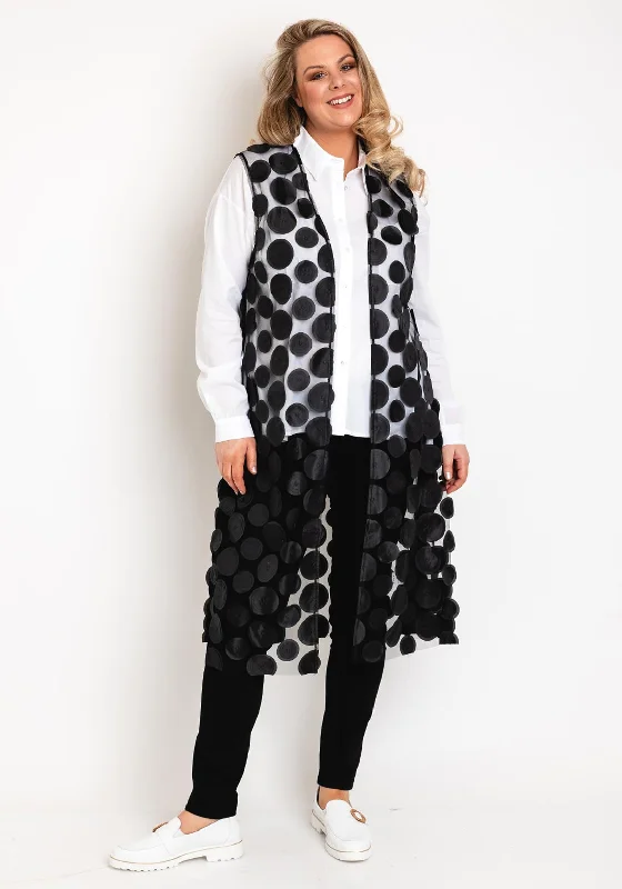 Weekend Flash Sale Natalia Collection One Size 3D Circle Mesh Waistcoat, Black