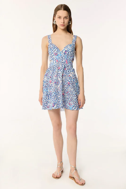 Members Only Mini Dress Coco - Blue Wings Flower