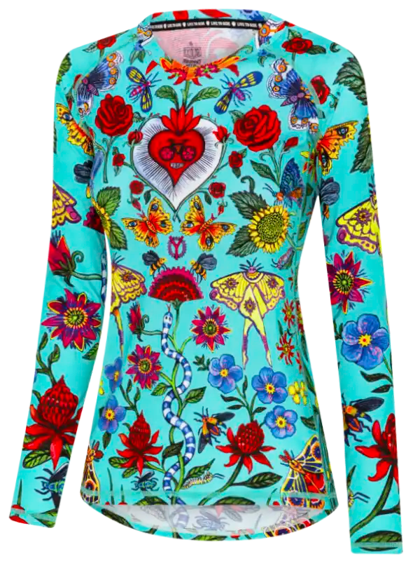 Doorbuster Deal River Road Women's Long Sleeve MTB Jersey Aqua