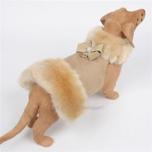 Price Cut Susan Lanci Nouveau Bow Faux Fur Coat- Camel -A-Champage Fox