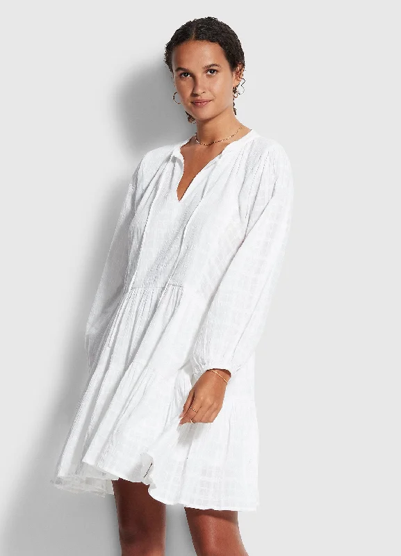 Price Drop Drifter Tiered Dress - White