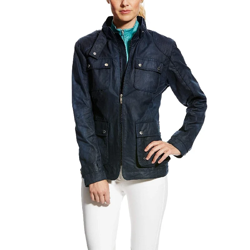Bonus Savings Ariat Women's Syndey Waxed Cotton Jacket, Navy, Large