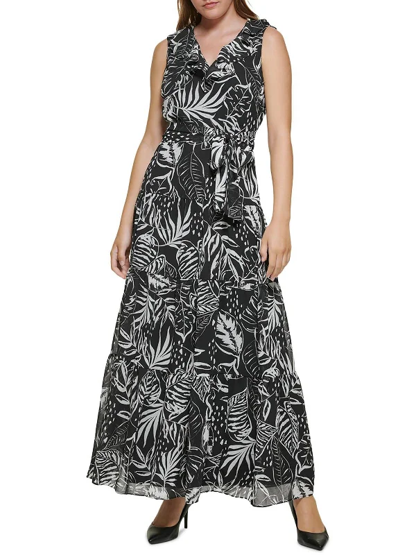 Don't Wait Womens Chiffon Maxi Maxi Dress