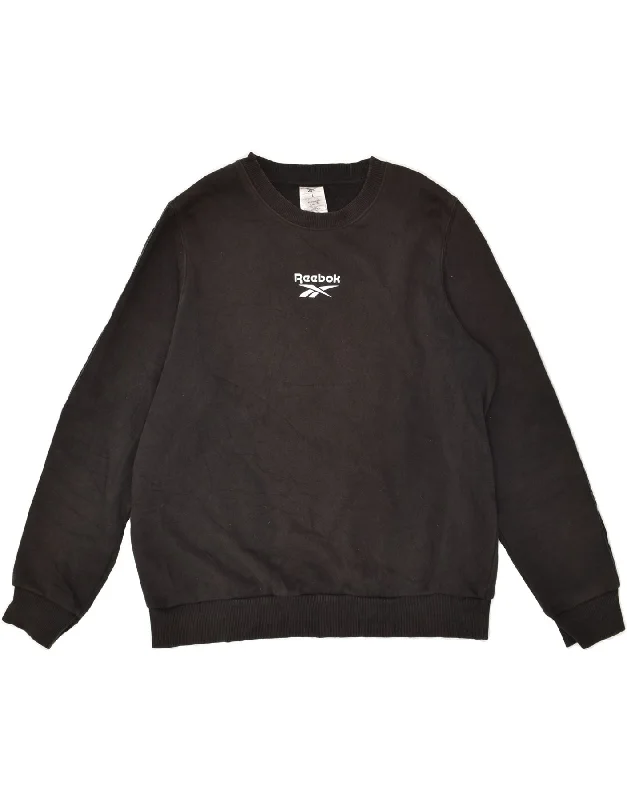 YEAR-End Clearance REEBOK Womens Oversized Graphic Sweatshirt Jumper UK 16/18 Large Black