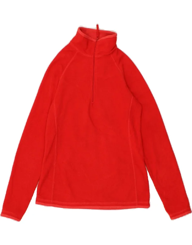 Amazing Deals MOUNTAIN WAREHOUSE Womens Zip Neck Fleece Jumper UK 6 XS Red Polyester