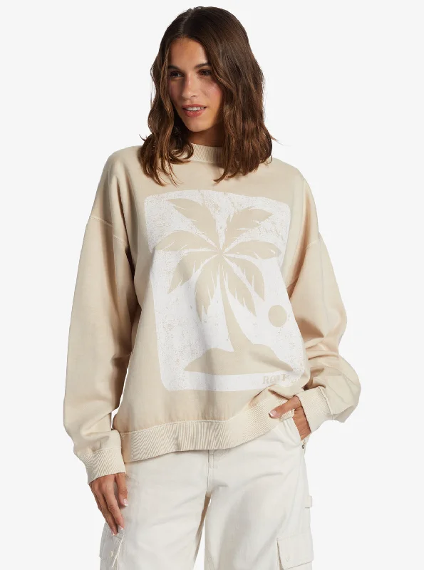 Quick Sale Lineup Oversized Crew Neck Sweatshirt - Tapioca