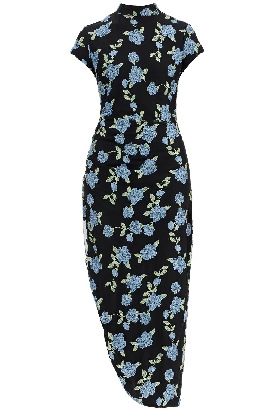 Discount Deals Rotate Women's Asymmetrical  Floral Mesh Midi Dress For Women For Special Events