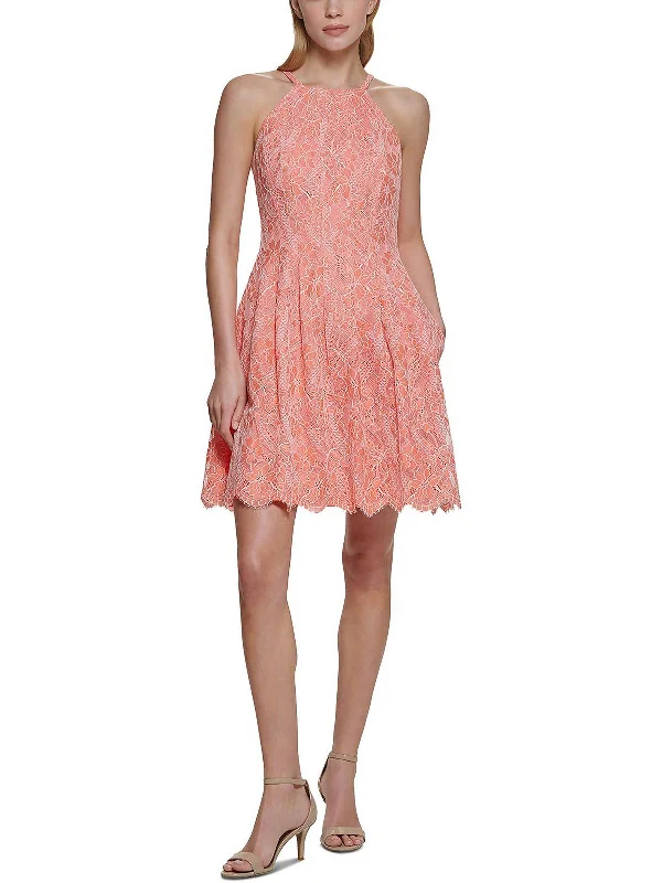 Super Deal Petites Womens Lace Mini Halter Dress