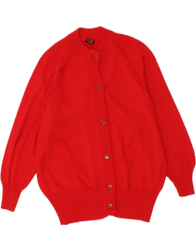 Exclusive Savings VINTAGE Womens Cardigan Sweater EU 48 2XL Red Polyacrylic
