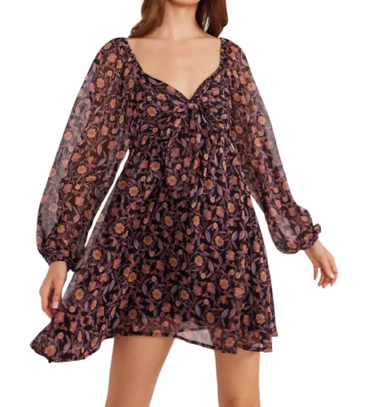 Anniversary Sale Regal Babydoll Mini Dress In Ditsy Floral