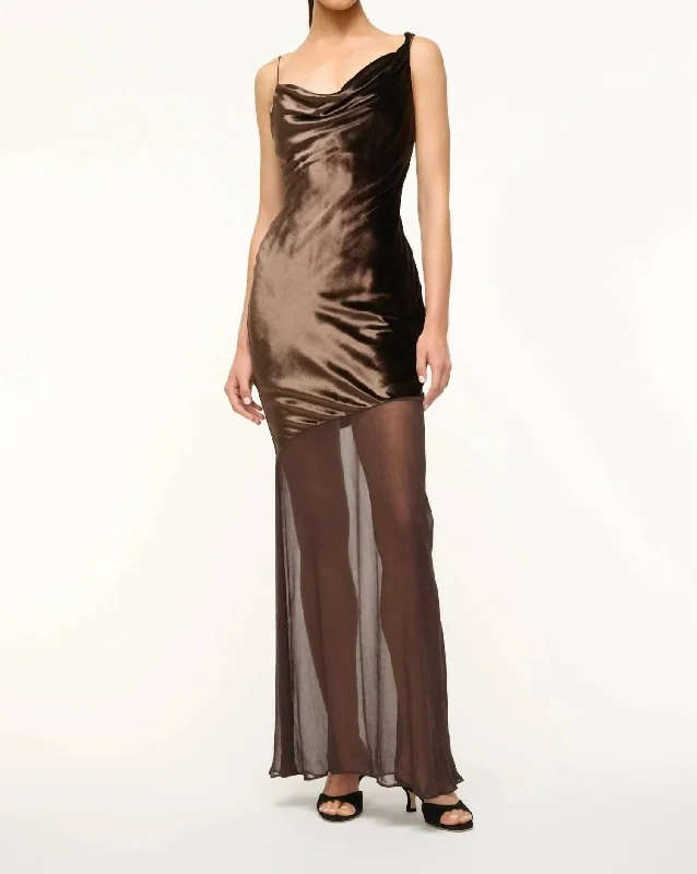 Hurry In Beaton Maxi Dress In Dark Chocolate