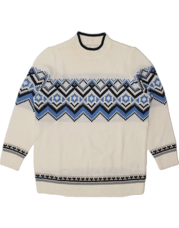 Exclusive Access VINTAGE Womens Turtle Neck Jumper Sweater UK 18 XL Off White Fair Isle Exclusive Access VINTAGE Womens Turtle Neck Jumper Sweater UK 18 XL Off White Fair Isle