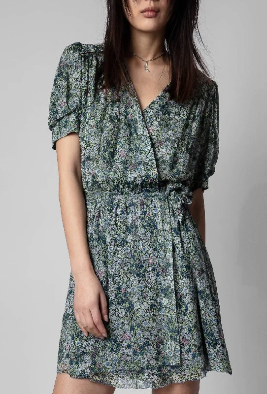 Price Slash Betty Floral Wrap Dress In Juane