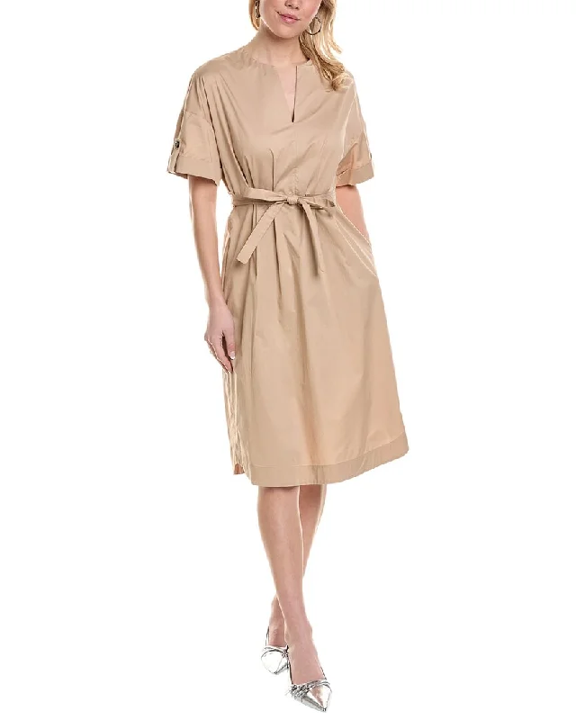 Closeout Peserico womens  Midi Dress, 46, Beige
