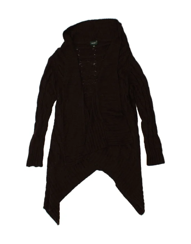 Don't Wait HOBBS Womens Open Cardigan Sweater UK 14 Medium Brown Viscose